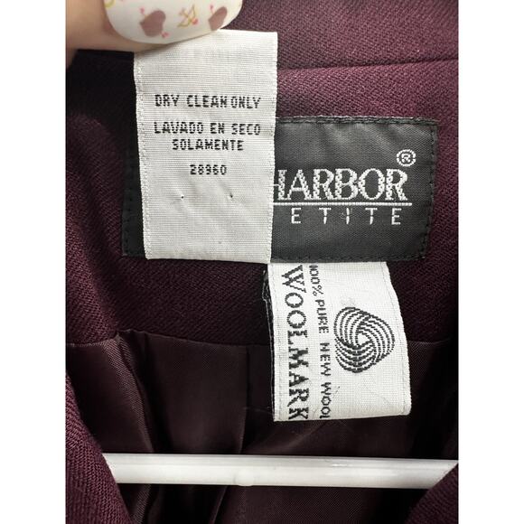 Sag Harbor Womens Blazer Size 6 Purple Pure Wool Three Button Up - Picture 7 of 12